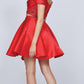 Juliet 790 Cold Shoulder Two-Piece Embellished Short Dress