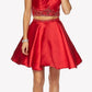 Juliet 790 Cold Shoulder Two-Piece Embellished Short Dress