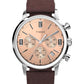 Timex Reloj Marlin para hombre de 40 mm - Correa marrón Esfera tono oro rosa Caja de acero inoxidable