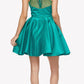 Juliet 794 Beaded Scoop Neck Short Satin Dress