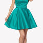 Juliet 794 Beaded Scoop Neck Short Satin Dress
