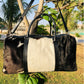 Pony Skin Bags: Medium Cowhide Duffel, Luxurious Genuine Leather, Unique Gift for Him or Her