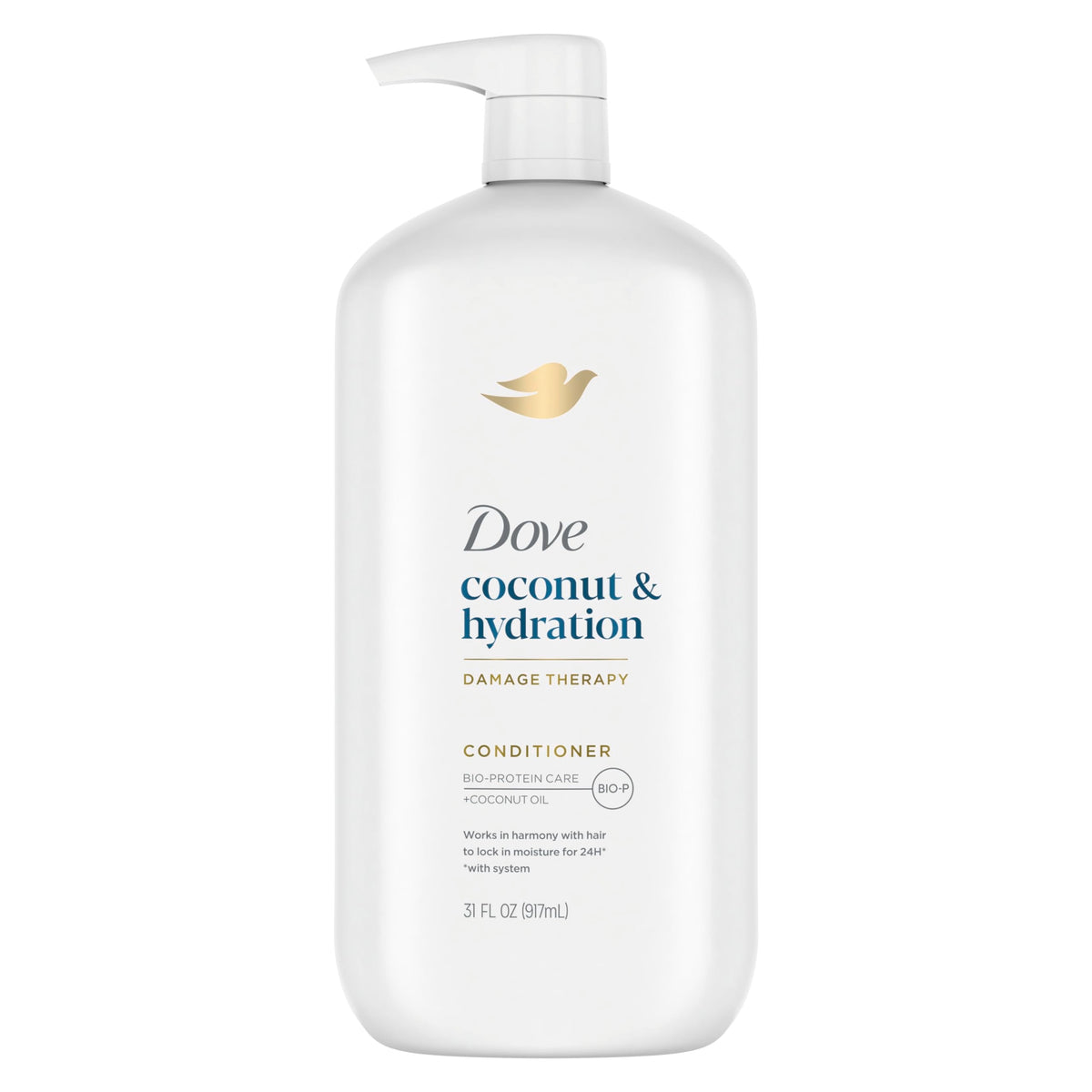 Acondicionador Dove Coconut & Hydration Paquete de 4 para Cabello Seco Acondicionador con Aceite de Coco, Aceite de Jojoba y Aceite de Almendras Dulces 31 oz