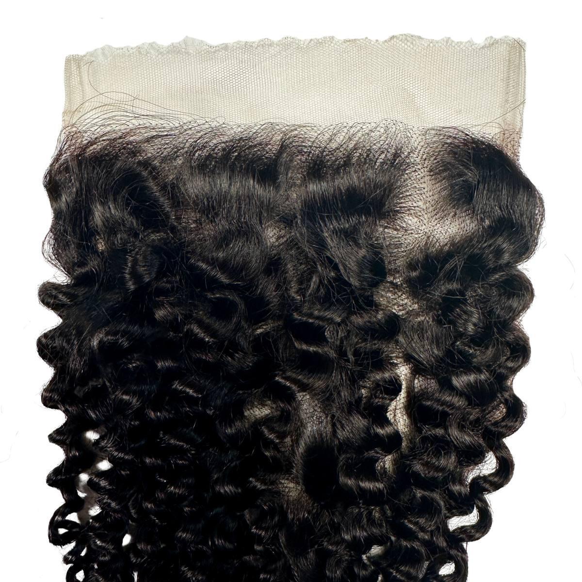 Cierre de cabello humano Kinky Curly 7x7 HD Lace