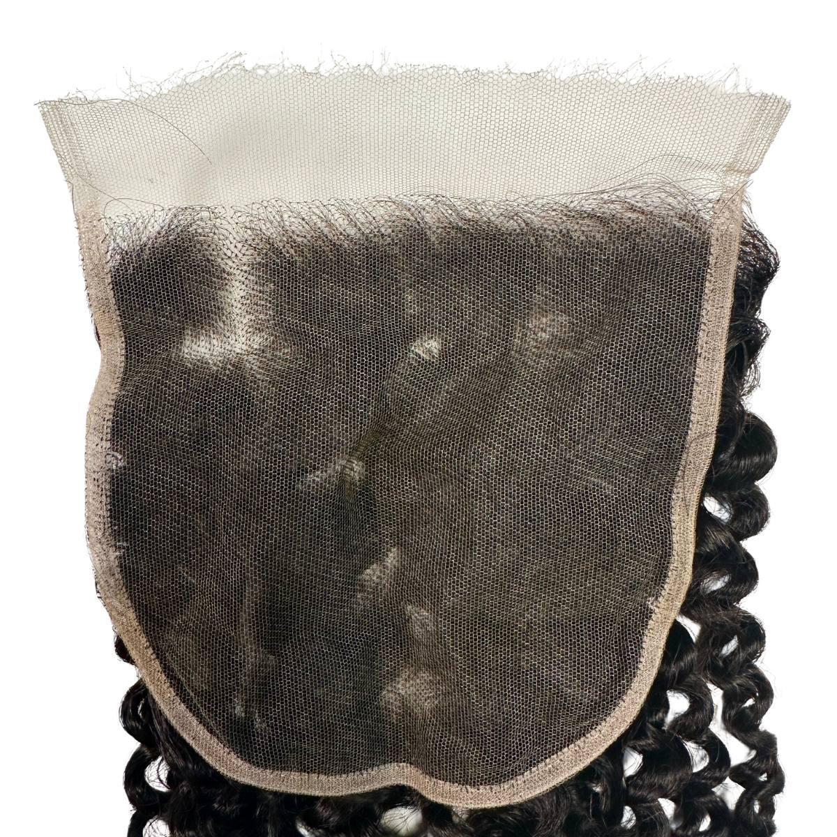 Cierre de cabello humano Kinky Curly 7x7 HD Lace
