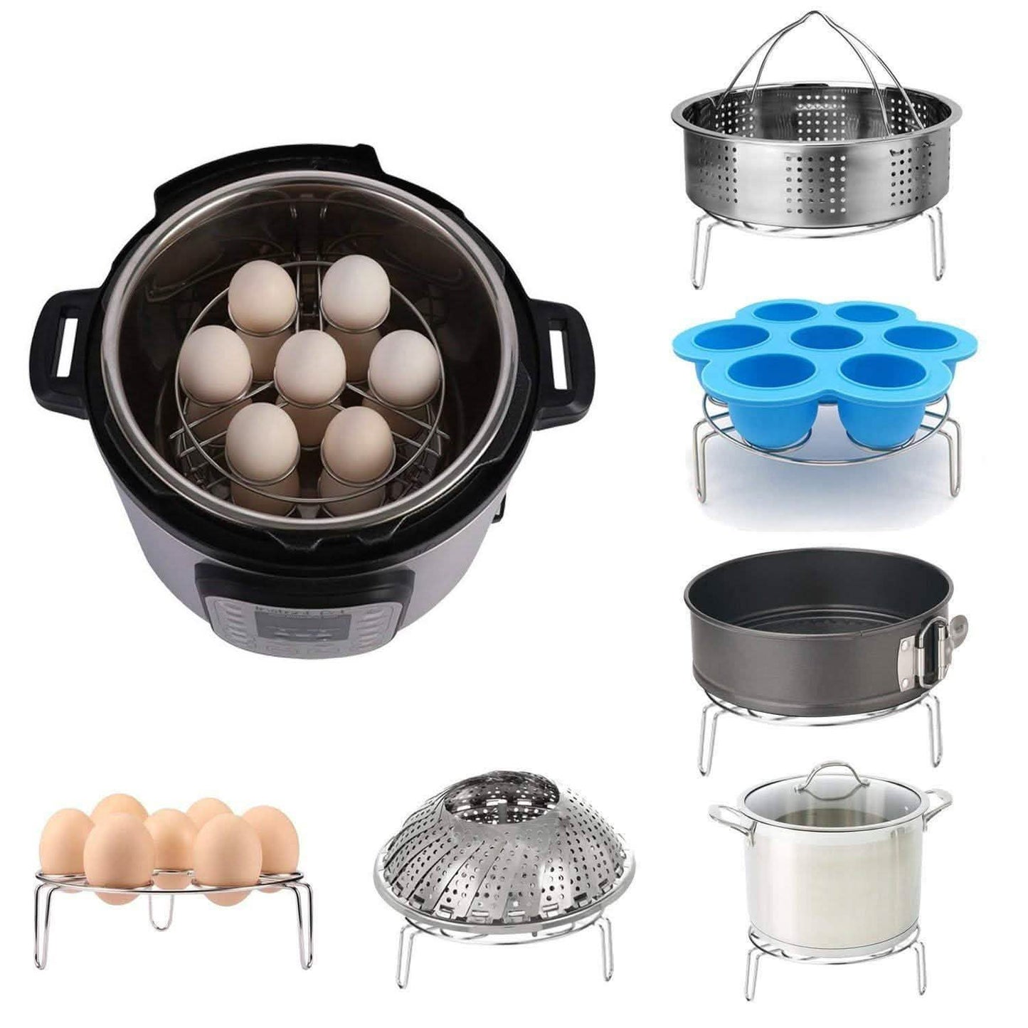 Paquete de 8: Cesta de vapor Rejilla para cocinar huevos Juego de cocina para camping