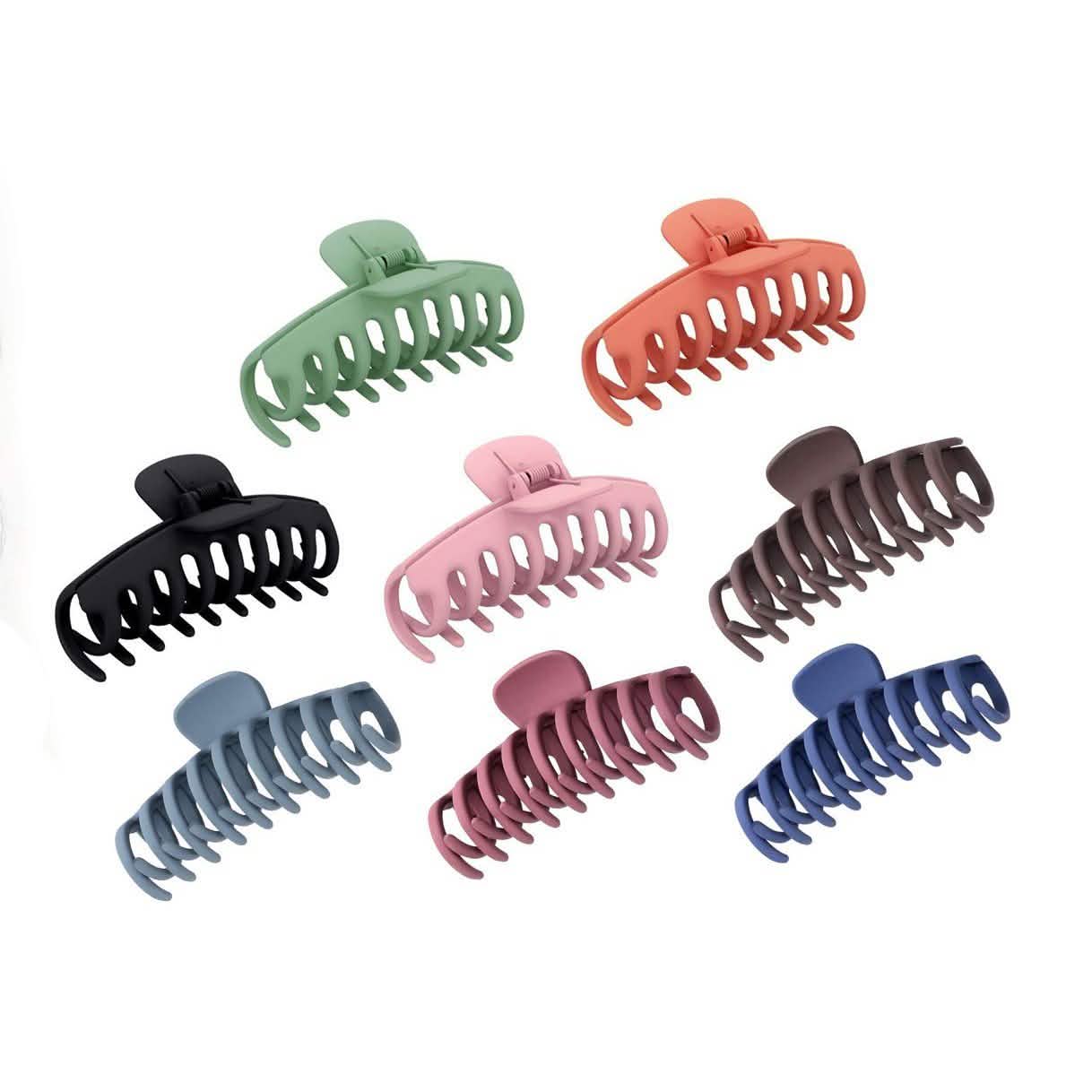 Paquete de 8: Pinzas Grandes de Acrílico Mate para el Pelo para Mujer