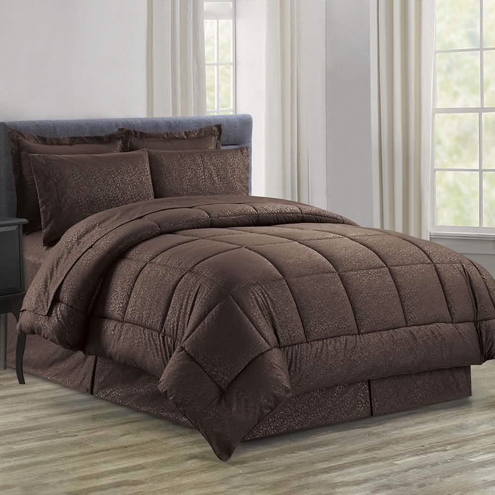 Juego de cama de 8 piezas con edredón de microfibra de Plazatex Vine