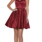 Juliet 808 Sleeveless Short Dress Beaded Illusion Neckline