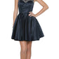 Juliet 808 Sleeveless Short Dress Beaded Illusion Neckline