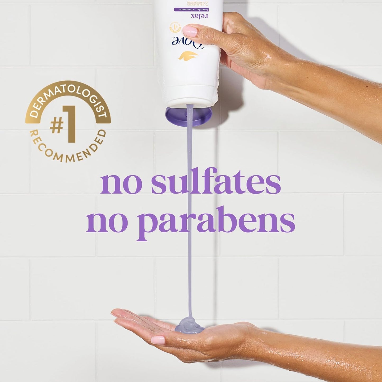 Dove Body Wash con bomba, aceite de lavanda relajante y manzanilla, paquete de 3 para una piel renovada y saludable, limpiador suave para la piel con micromohidratación renovadora de 24 horas, 30.6 onzas