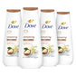 Dove Jabón Líquido Corporal, 4 unidades, humectante de karité y vainilla para una piel renovada y de aspecto saludable, limpiador suave con micromoléculas renovadoras de 24 horas, 20 oz