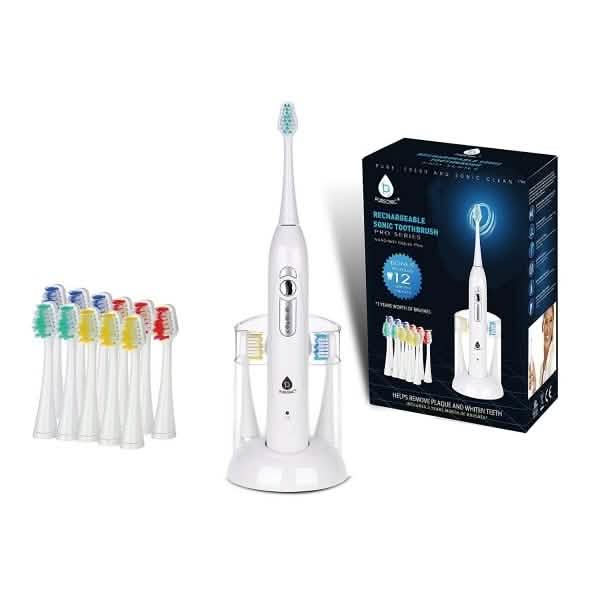 Cepillo de dientes eléctrico sónico recargable Pursonic S430 - 12 cabezales de cepillo incluidos