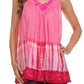 Sakkas Ombre Tie Dye Gauzy Crepe Sleeveless Relaxed Fit Top / Blouse