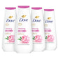 Jabón corporal Dove 4 unidades Renovación de peonía y aceite de rosa para una piel renovada y de aspecto saludable, limpiador suave con microhumectación renovadora 24 horas, 20 oz