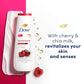 Dove Jabón Corporal Revitalizante Cherry & Chia Milk, 4 unidades para una piel renovada y saludable, Limpiador suave con MicroHumectación Renovadora 24h, 591 ml