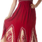 Sakkas Batik Print Embroidered Sleeveless Smocked Tube Top Long Dress