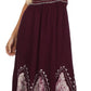 Sakkas Batik Print Embroidered Sleeveless Smocked Tube Top Long Dress