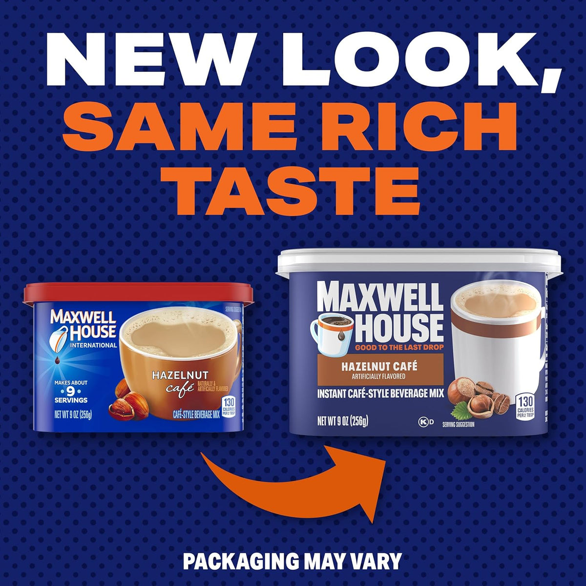 Maxwell House Mezcla para Bebida Instantánea Estilo Café, Fácil de Preparar, 1 Bote, para un Café Rápido por la Mañana o un Gusto por la Tarde, Café Avellana, Lácteo Kosher, 9 oz