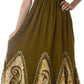 Sakkas Batik Print Embroidered Sleeveless Smocked Tube Top Long Dress