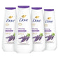 Dove Gel de Ducha 4 Unidades Relajante con Aceite de Lavanda y Manzanilla para una Piel Renovada y de Aspecto Saludable Limpiador Suave con Microhumedad Renovadora de 24 horas 20 oz