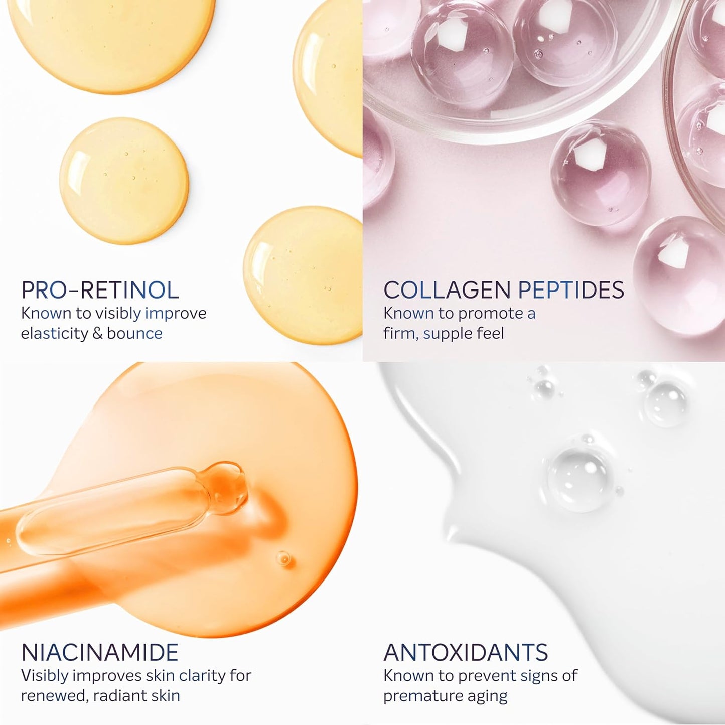Loción Dove Crema Sérum Pro-Retinol + Reafirmante para Elasticidad y Firmeza, con Péptidos de Colágeno, Niacinamida y Antioxidantes, 8 oz
