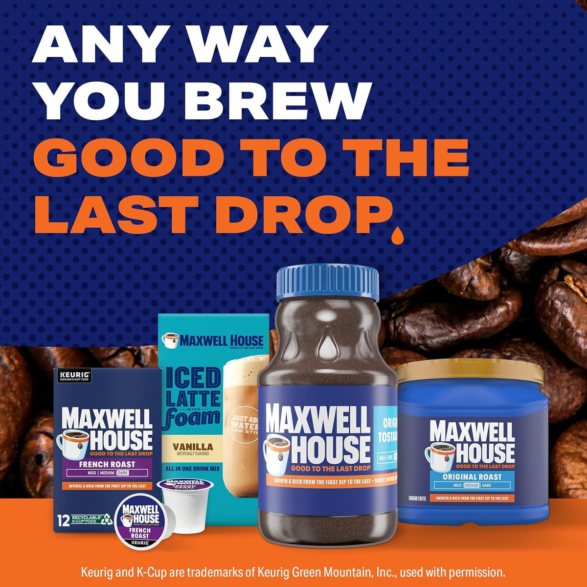 Café Soluble Tostado Medio Original Maxwell House (Tarro de 12 oz)