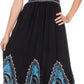 Sakkas Batik Print Embroidered Sleeveless Smocked Tube Top Long Dress