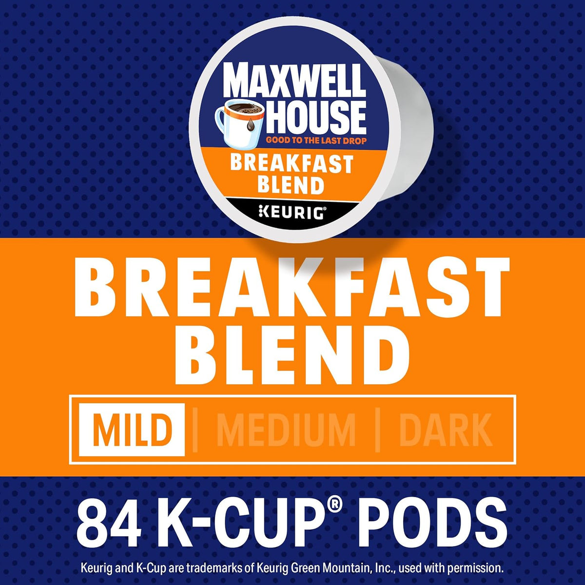 Maxwell House Breakfast Blend Tostado Suave Cápsulas de Café K-Cup, Caja de 84 unidades