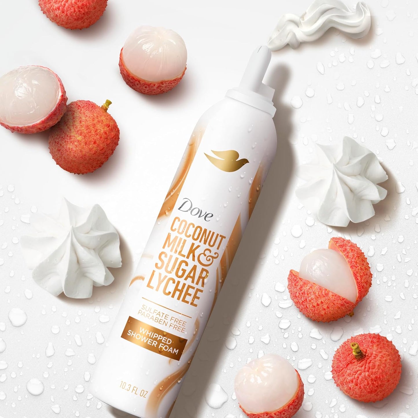 Espuma de Ducha Batida Dove Coco & Lichi para Mujer para una Piel Suave e Hidratada 307 g
