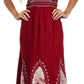 Sakkas Batik Print Embroidered Sleeveless Smocked Tube Top Long Dress