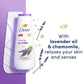 Dove Gel de Ducha 4 Unidades Relajante con Aceite de Lavanda y Manzanilla para una Piel Renovada y de Aspecto Saludable Limpiador Suave con Microhumedad Renovadora de 24 horas 20 oz