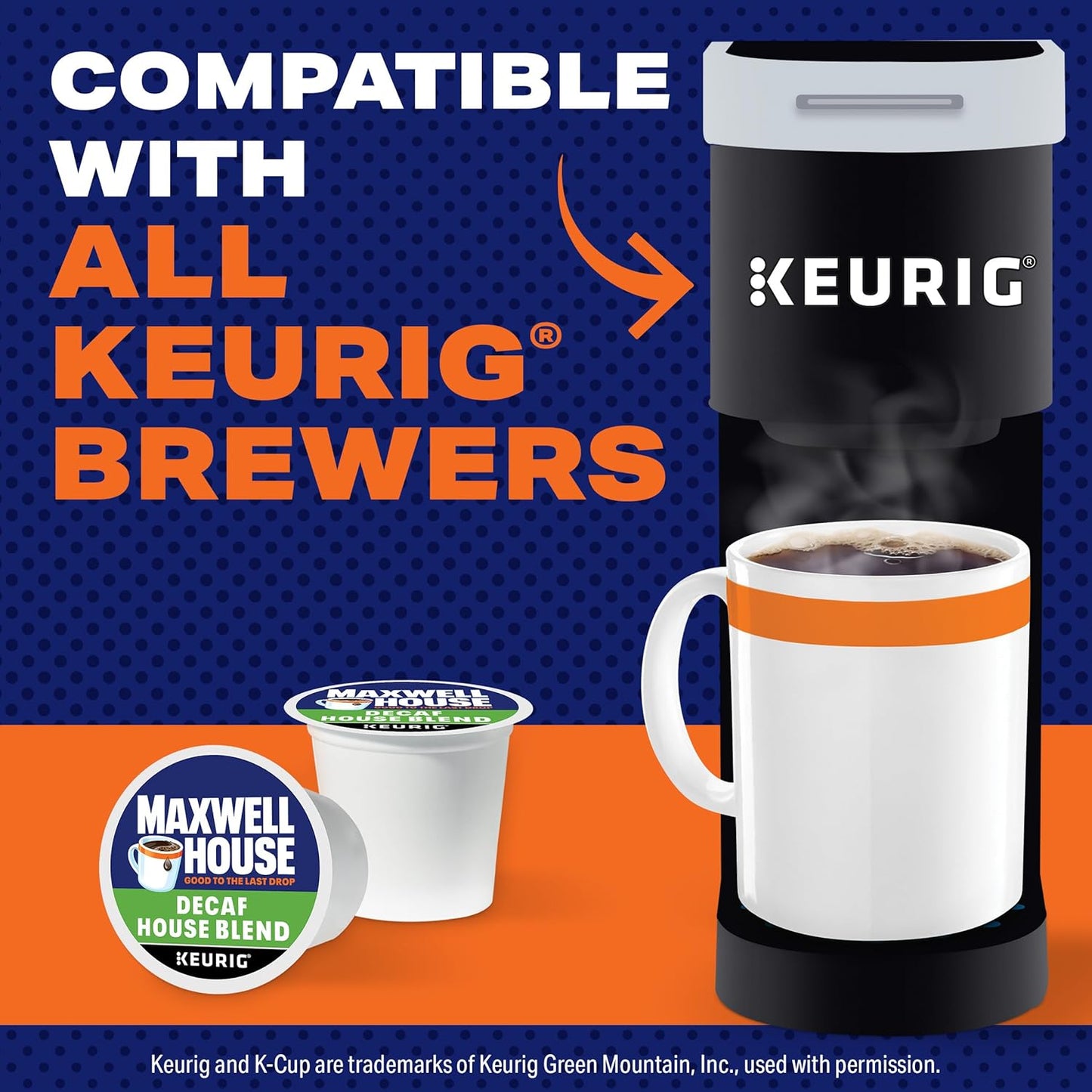 Cápsulas de café Maxwell House descafeinado, tueste medio, mezcla House Blend, 10 unidades
