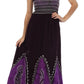 Sakkas Batik Print Embroidered Sleeveless Smocked Tube Top Long Dress