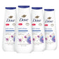Dove Gel de Ducha Anti-estrés con Manzanilla Azul y Leche de Avena, Paquete de 4, para Piel Renovada y de Aspecto Saludable, Limpiador Hidratante Suave con Microhumedad Renovadora 24h, 591 ml