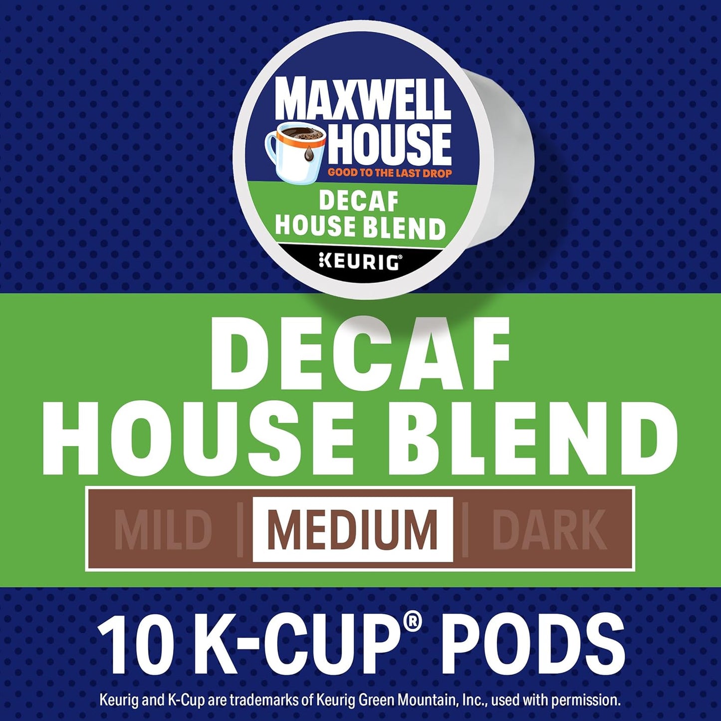 Cápsulas de café Maxwell House descafeinado, tueste medio, mezcla House Blend, 10 unidades
