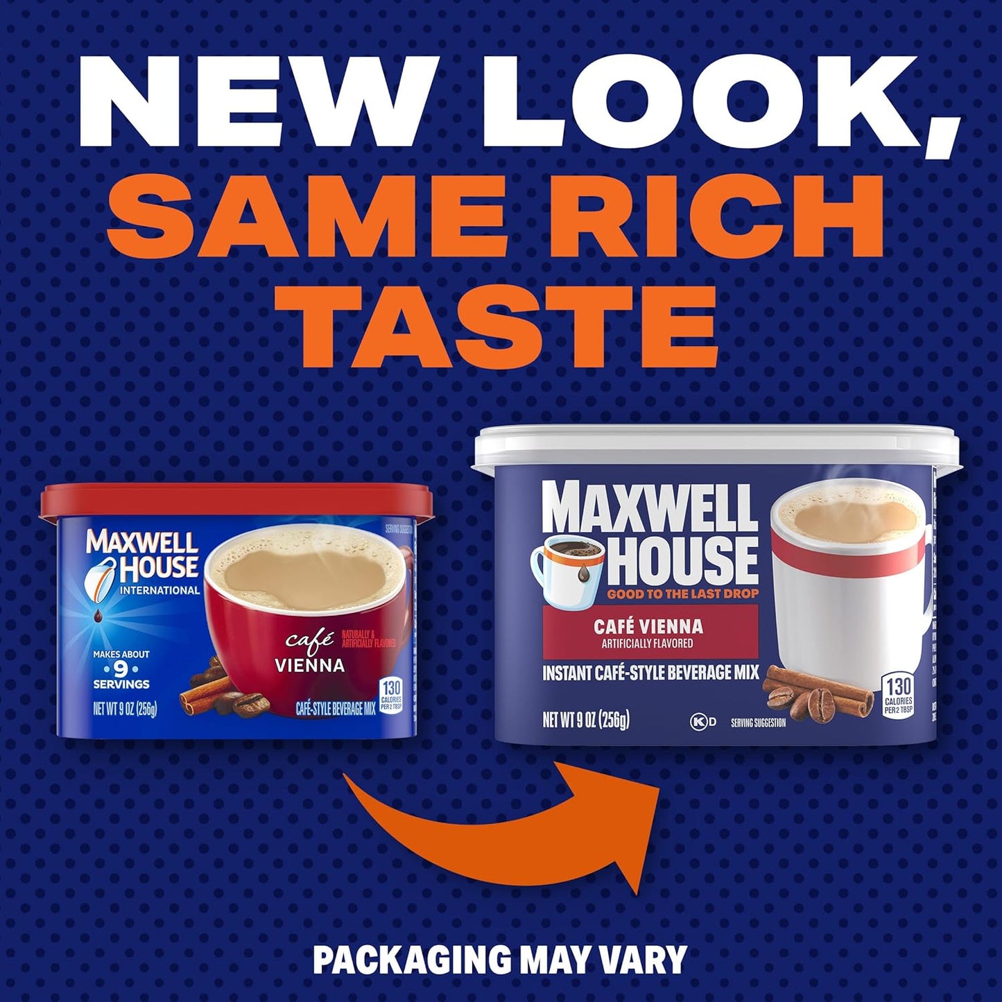 Maxwell House Mezcla de Bebida Estilo Café Instantáneo, Fácil de Preparar, 1 Bote, para un Café Rápido por la Mañana o un Gusto por la Tarde, Café Viena, Lácteo Kosher, 9 oz