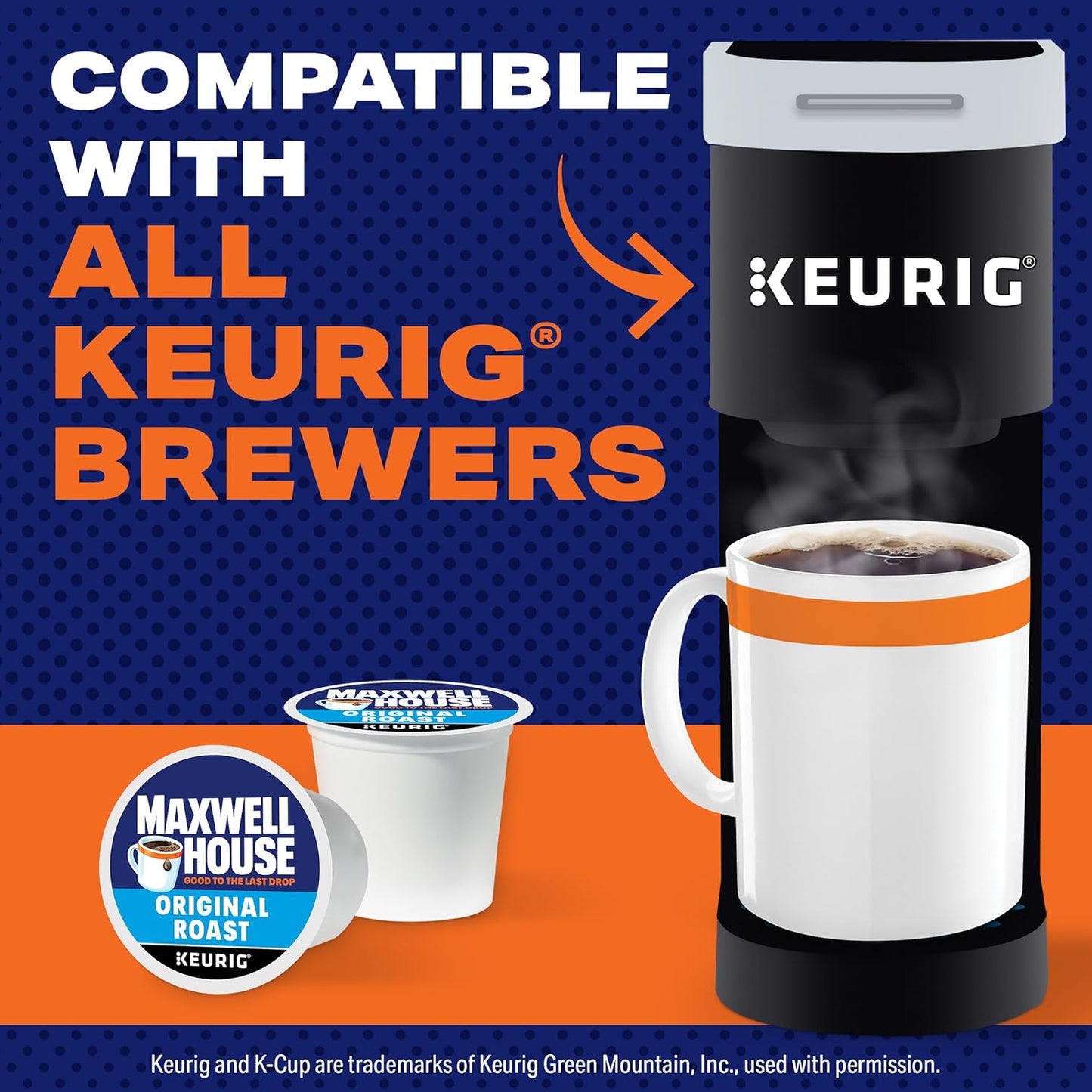 Maxwell House Original Roast Tostado Medio, Cápsulas K-Cup de Café, Caja de 10 unidades