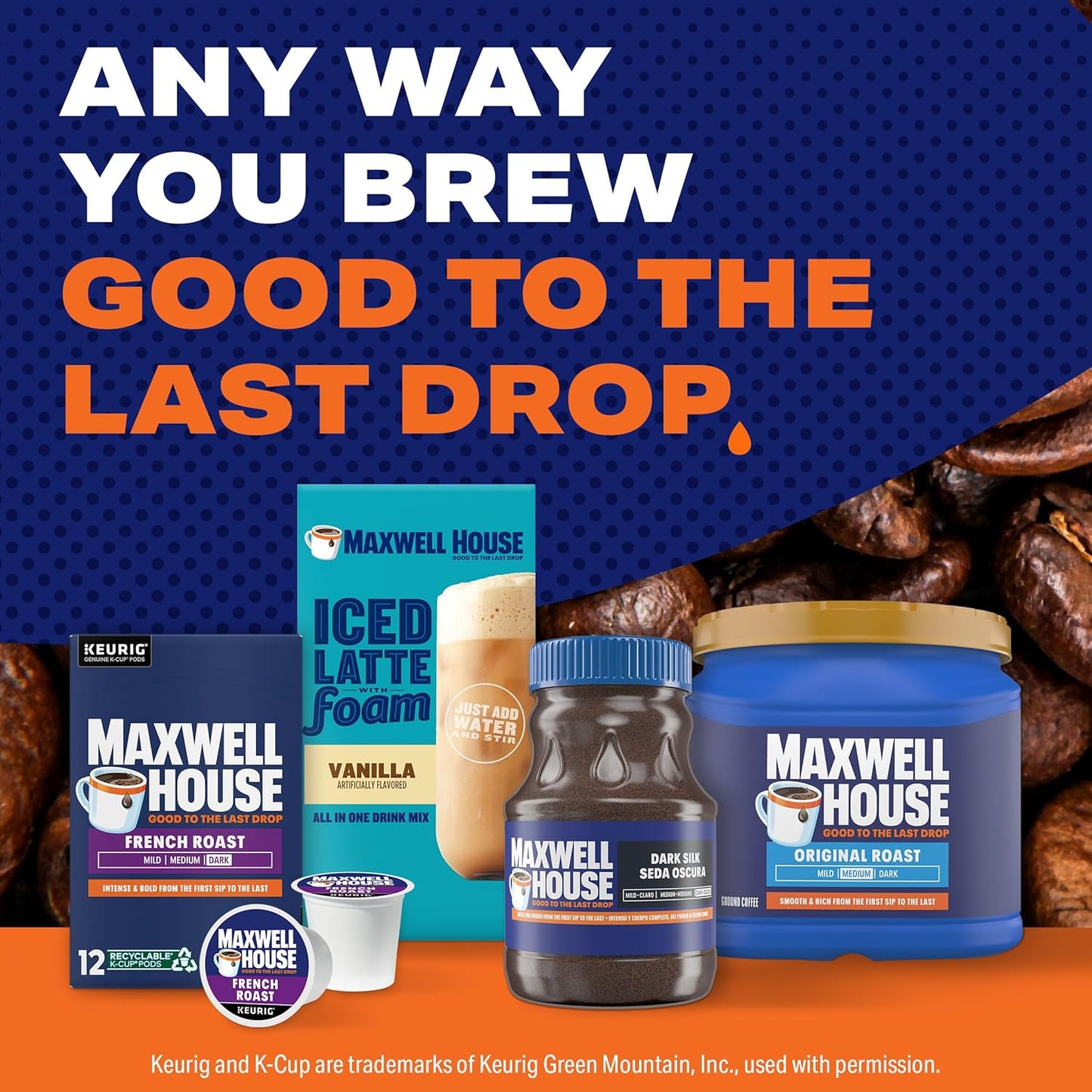 Maxwell House Dark Silk Café Instantáneo, 8 oz
