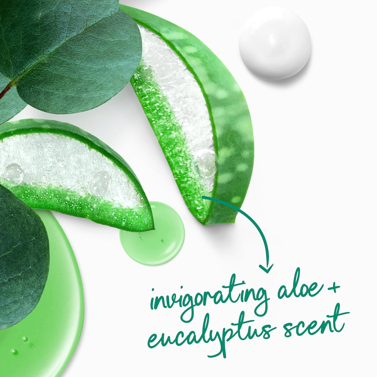 Gel de ducha Dove con dosificador Aloe & Eucalipto Tonificante Para una piel suave como la de una loción durante 24h Limpiador hidratante sin sulfatos ni parabenos 907 g