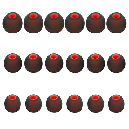 DMZHY Piezas de repuesto para auriculares, puntas de silicona para auriculares, puntas de repuesto para auriculares, cubierta de silicona para auriculares internos (orificio interior de 3,8 mm a 5,1 mm), 9 pares SML Rojo/Negro