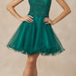 Juliet 826 Fit-and-Flare Halter Neck Short Party Dress
