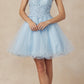 Juliet 826 Fit-and-Flare Halter Neck Short Party Dress