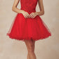 Juliet 826 Fit-and-Flare Halter Neck Short Party Dress
