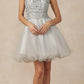 Juliet 826 Fit-and-Flare Halter Neck Short Party Dress