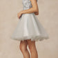 Juliet 826 Fit-and-Flare Halter Neck Short Party Dress