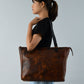 Portland Leather Tote with Zipper