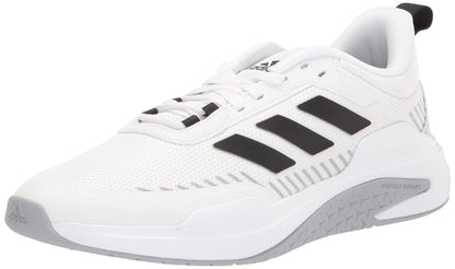 adidas Mens Dlux Trainer Running Shoe White/Core Black/Halo Silver 10