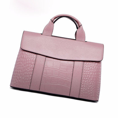 Women's Genuine Leather Alligator Print Large Capacity Bags