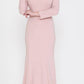 LIQUIDACIÓN - Poly USA | Vestido Largo con Hombros Descubiertos y Mangas Largas Ed Young 8378 (Talla M)
